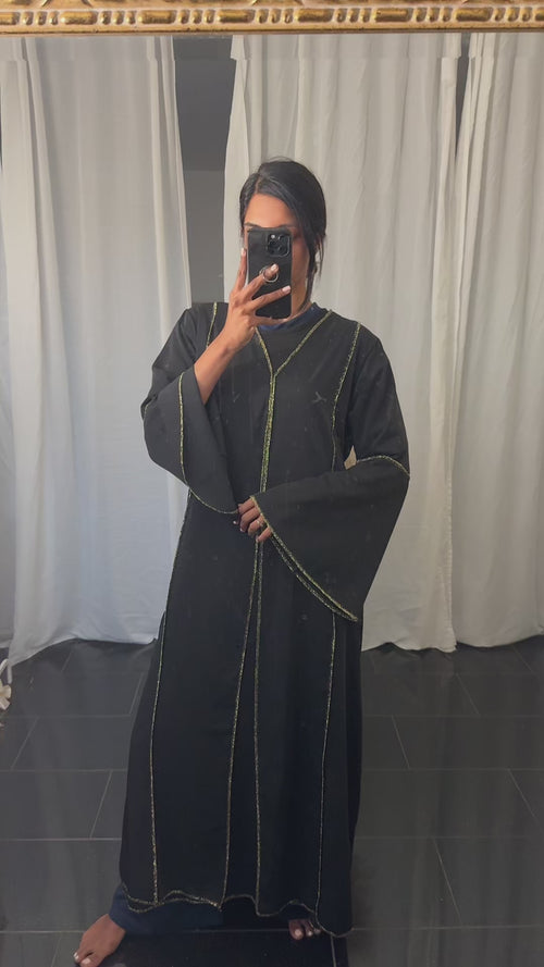 TWO PIECE ABAYA BLACK GOLD