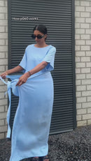 WIKKEL ROK MET BLOUSE P060 BLAUW