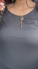 Basic jurk met rok - zwart