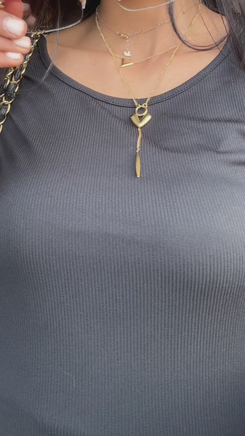 Basic jurk met rok - zwart