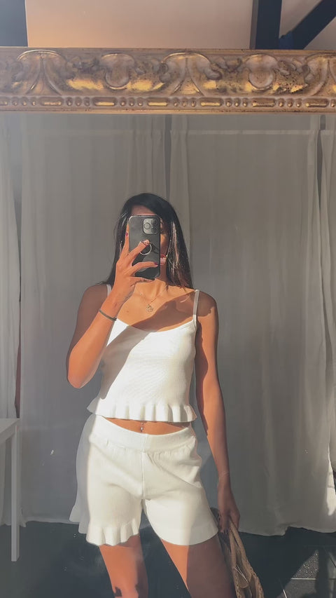 NINA WEISSES SET MIT RÜSCHEN