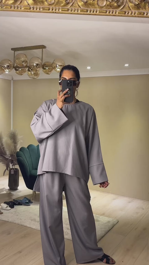 NAS BEQUEMES, ÜBERGRÖSSE, GRAUES SET