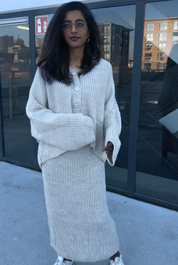 Gebreiden rekbare rok met oversized trui - MYBL5