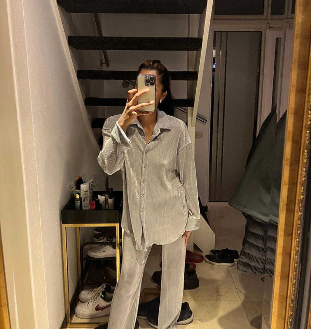 LIGHT GRAY AMBER RIB JUMPSUIT