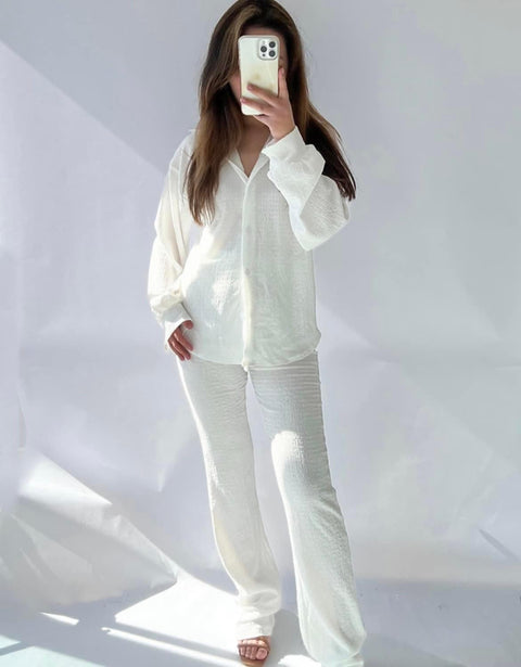 COCO CRÊPE ZWEIDEILIG SET - WEISS